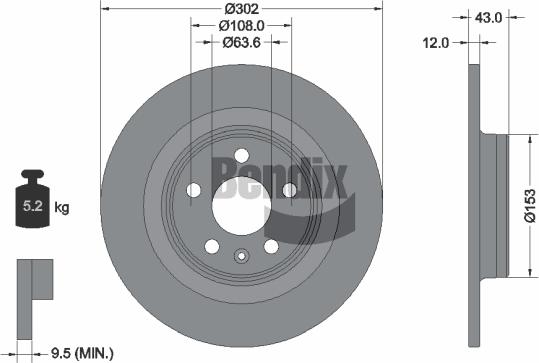 BENDIX Braking BDS1531HC - Спирачен диск vvparts.bg