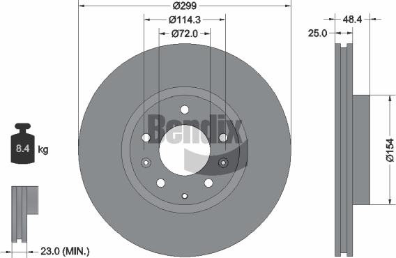 BENDIX Braking BDS1646 - Спирачен диск vvparts.bg