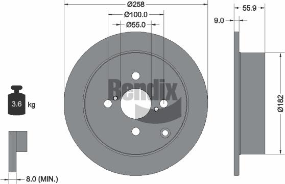 BENDIX Braking BDS1650 - Спирачен диск vvparts.bg