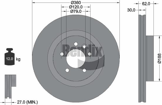 BENDIX Braking BDS1653 - Спирачен диск vvparts.bg