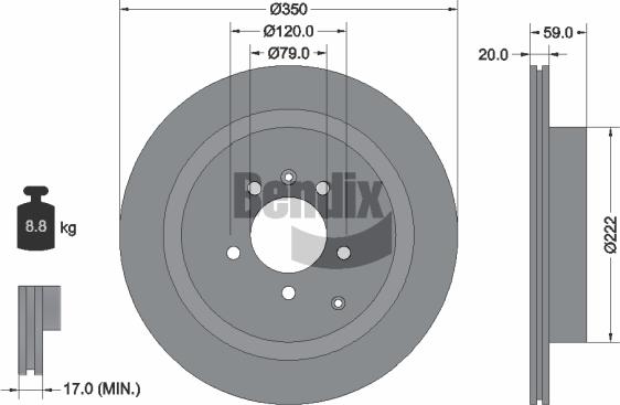 BENDIX Braking BDS1657 - Спирачен диск vvparts.bg