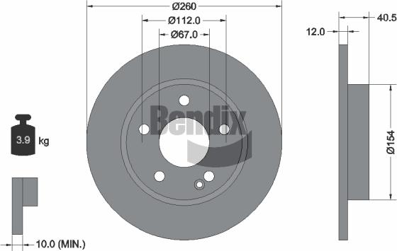 BENDIX Braking BDS1662 - Спирачен диск vvparts.bg