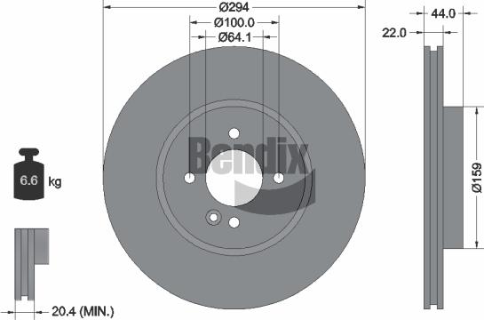 BENDIX Braking BDS1684HC - Спирачен диск vvparts.bg