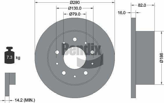 BENDIX Braking BDS1099 - Спирачен диск vvparts.bg