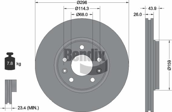 BENDIX Braking BDS1030 - Спирачен диск vvparts.bg