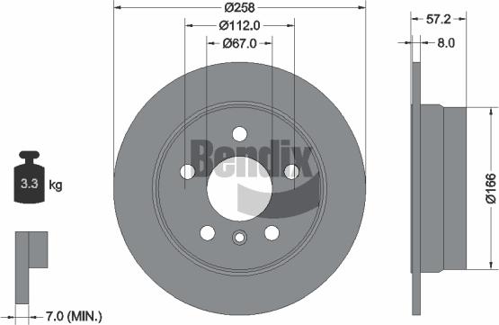 BENDIX Braking BDS1074 - Спирачен диск vvparts.bg