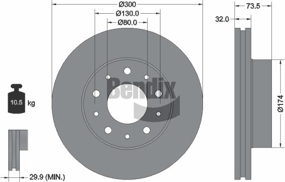 BENDIX Braking BDS1149 - Спирачен диск vvparts.bg