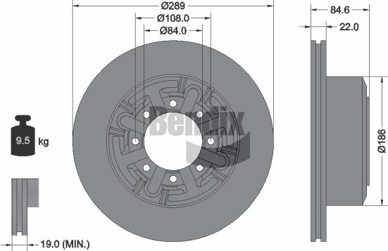 BENDIX Braking BDS1154 - Спирачен диск vvparts.bg