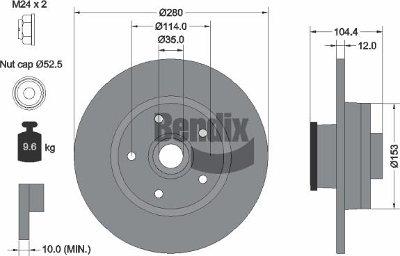 BENDIX Braking BDS1112 - Спирачен диск vvparts.bg