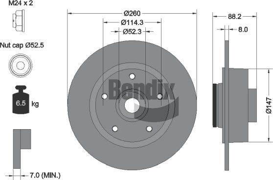 BENDIX Braking BDS1117 - Спирачен диск vvparts.bg