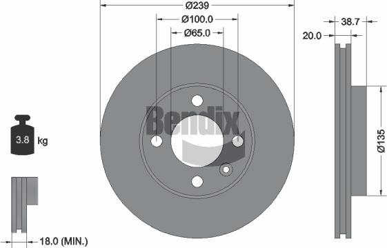 BENDIX Braking BDS1170 - Спирачен диск vvparts.bg