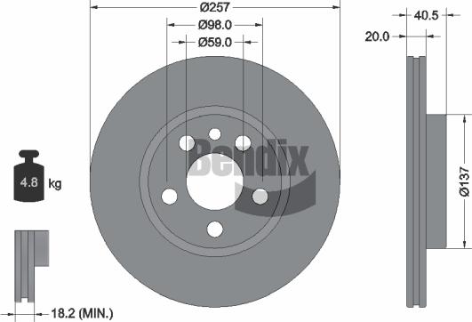 BENDIX Braking BDS1171 - Спирачен диск vvparts.bg
