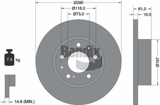 BENDIX Braking BDS1899 - Спирачен диск vvparts.bg