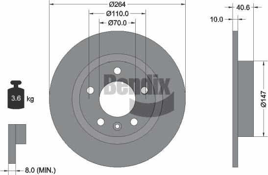 BENDIX Braking BDS1847 - Спирачен диск vvparts.bg