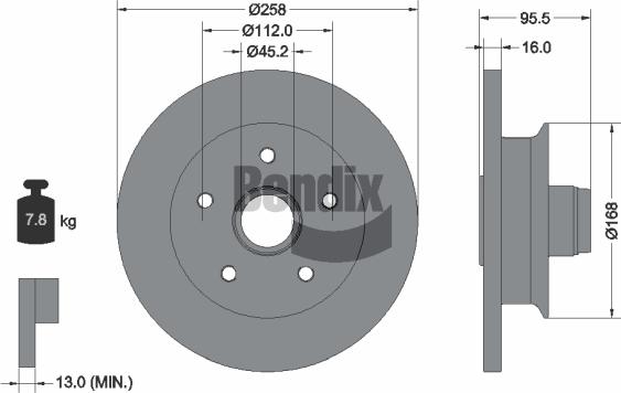 BENDIX Braking BDS1864 - Спирачен диск vvparts.bg