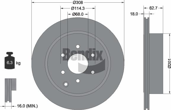 BENDIX Braking BDS1804 - Спирачен диск vvparts.bg