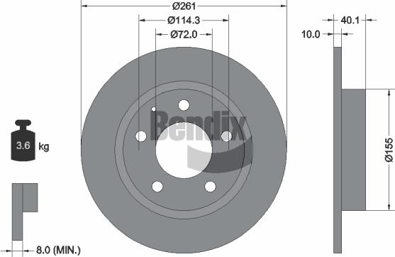 BENDIX Braking BDS1819 - Спирачен диск vvparts.bg