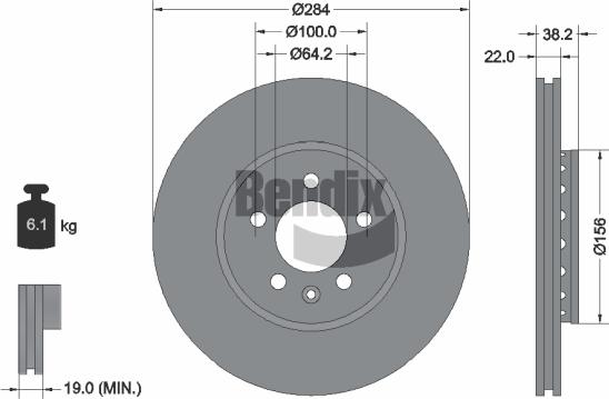 BENDIX Braking BDS1889 - Спирачен диск vvparts.bg