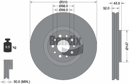 BENDIX Braking BDS1888 - Спирачен диск vvparts.bg