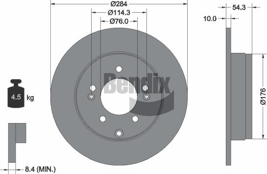 BENDIX Braking BDS1833 - Спирачен диск vvparts.bg