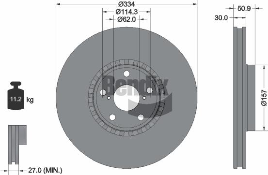 BENDIX Braking BDS1874L - Спирачен диск vvparts.bg