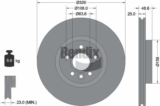 BENDIX Braking BDS1397HC - Спирачен диск vvparts.bg