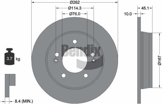 BENDIX Braking BDS1341 - Спирачен диск vvparts.bg