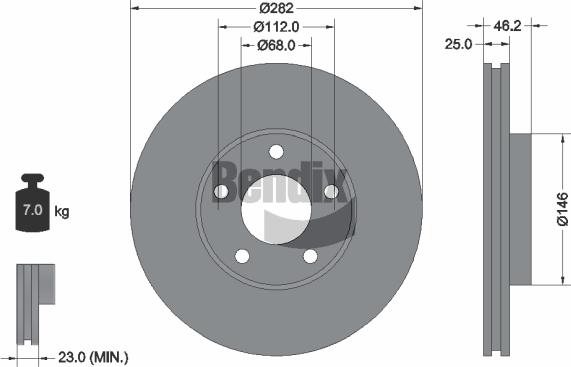 BENDIX Braking BDS1347 - Спирачен диск vvparts.bg