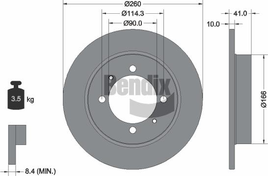 BENDIX Braking BDS1367 - Спирачен диск vvparts.bg