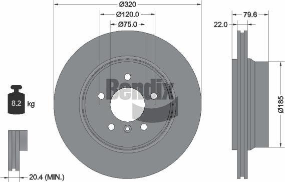 BENDIX Braking BDS1300 - Спирачен диск vvparts.bg