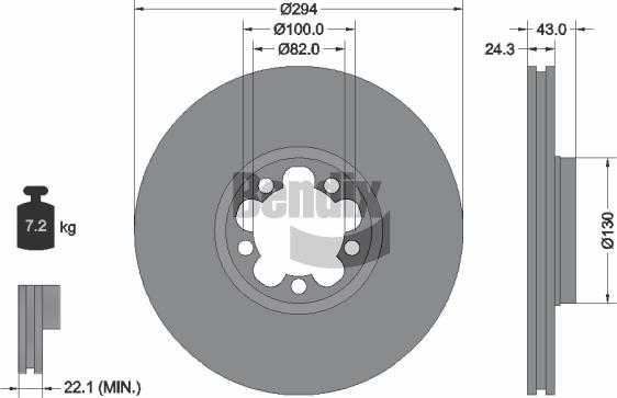 BENDIX Braking BDS1308 - Спирачен диск vvparts.bg