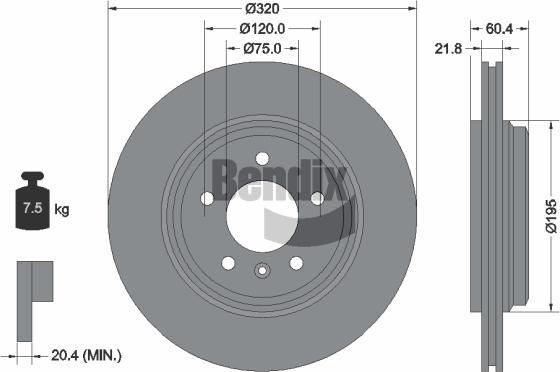 BENDIX Braking BDS1389 - Спирачен диск vvparts.bg