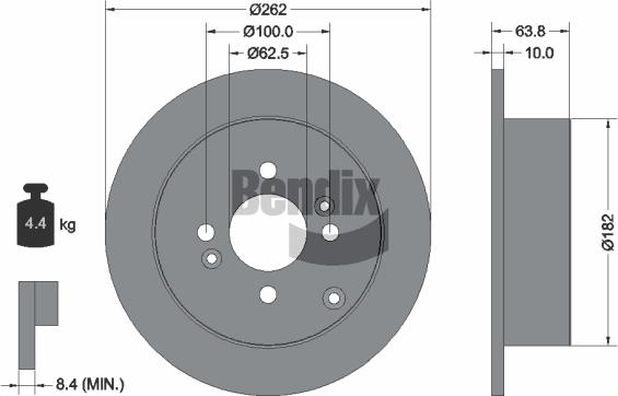BENDIX Braking BDS1296 - Спирачен диск vvparts.bg