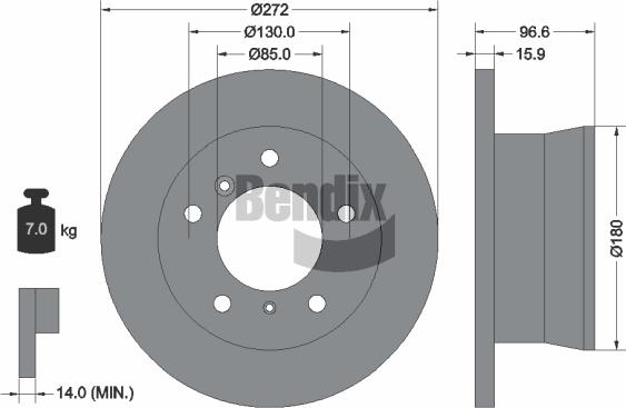 BENDIX Braking BDS1272 - Спирачен диск vvparts.bg