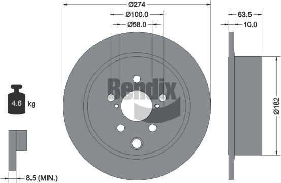 BENDIX Braking BDS1791 - Спирачен диск vvparts.bg