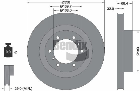 BENDIX Braking BDS1745 - Спирачен диск vvparts.bg