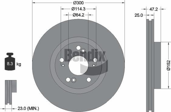 BENDIX Braking BDS1756 - Спирачен диск vvparts.bg