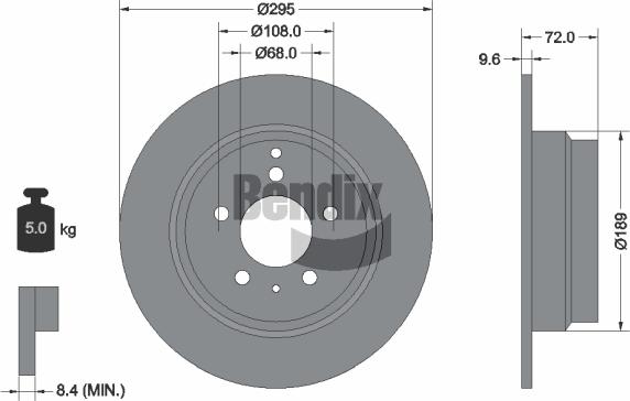 BENDIX Braking BDS1751 - Спирачен диск vvparts.bg