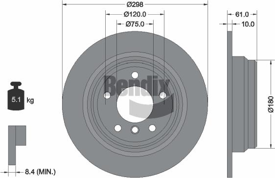 BENDIX Braking BDS1714 - Спирачен диск vvparts.bg