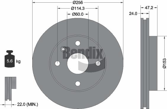 BENDIX Braking BDS1718 - Спирачен диск vvparts.bg