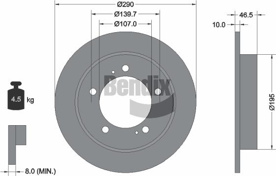 BENDIX Braking BDS1773 - Спирачен диск vvparts.bg