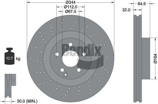 BENDIX Braking BDS1777HC - Спирачен диск vvparts.bg