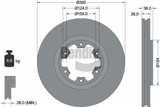 BENDIX Braking BDS2060 - Спирачен диск vvparts.bg