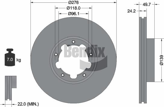 BENDIX Braking BDS2083 - Спирачен диск vvparts.bg