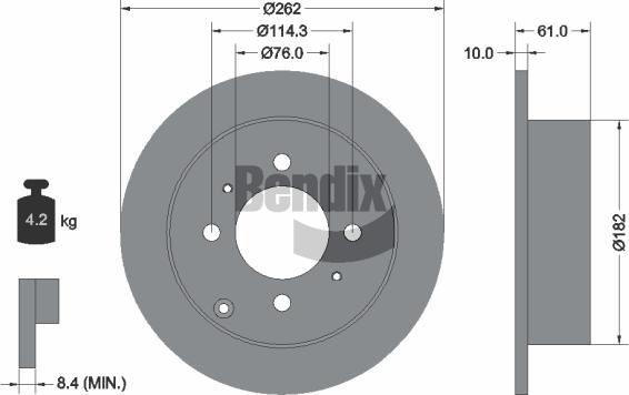 BENDIX Braking BDS2020 - Спирачен диск vvparts.bg