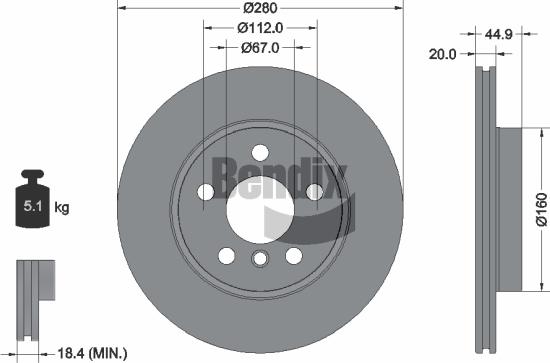 BENDIX Braking BDS2199 - Спирачен диск vvparts.bg