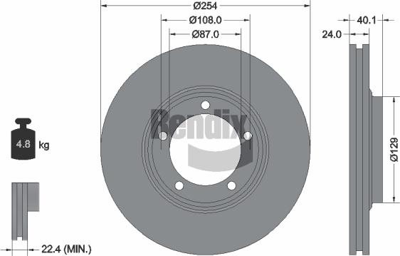 BENDIX Braking BDS2144 - Спирачен диск vvparts.bg