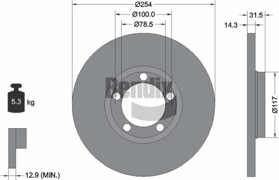 BENDIX Braking BDS2141 - Спирачен диск vvparts.bg