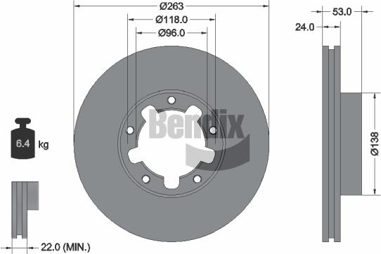 BENDIX Braking BDS2143 - Спирачен диск vvparts.bg