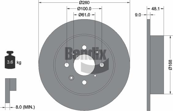 BENDIX Braking BDS2153 - Спирачен диск vvparts.bg